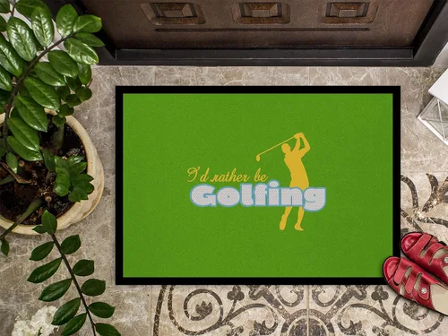 Miniatura 3 de Caroline's Treasures SB3092MAT - Felpudo con texto en inglés "I'd Rather be Golfing Man on Green" de 18 x 27 pulgadas, para interiores y exteriores