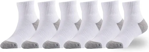 Miniatura 30 de EPEIUS Calcetines acolchados de algodón grueso para niños y niñas, calcetines atléticos deportivos para correr, paquete de 6 unidades, 4-14 años