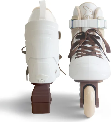 Miniatura 2 de Patines en línea para mujeres y niñas, cuchillas de rodillo de tamaño ajustable para mujeres adultas, carcasa dura ABEC-7, suaves y cómodos Caqui