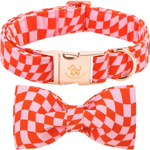 Miniatura 12 de Collar para perro Elegant Little Tail con moño, estampado de pepinillos, collar de moño lindo para perros pequeños eneldo