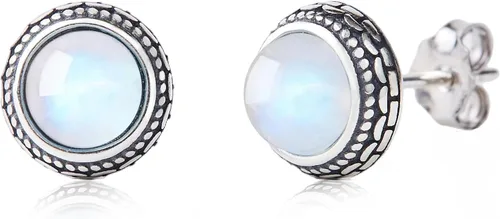 Miniatura 65 de Aretes de plata de ley con piedra natal de cristal real, joyería para mujer, moda occidental 925, envejecida, bohemia, hecha a mano, el mejor regalo