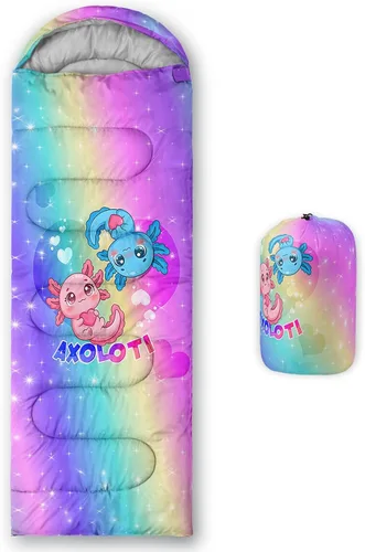 Miniatura 22 de AILONEN Saco de dormir de campamento con escamas de sirena para adultos y adolescentes, ligero y resistente al agua, 3 estaciones, clima cálido