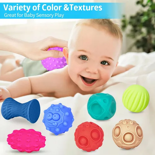 Miniatura 2 de 24 bolas sensoriales para niños pequeños de 1 a 3 años, juguetes sensoriales para bebés de 6 a 12 meses, juguete Montessori para bebés de 6 a 12
