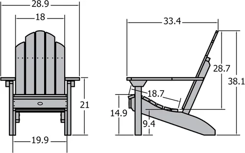 Miniatura 3 de Silla Highwood AD-CLAS1-ACE clásica, estilo Westport Adirondack, Encalar