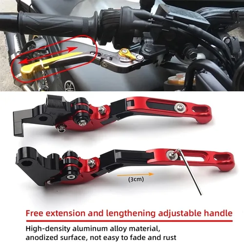 Miniatura 6 de Embrague de freno para motocicleta, palanca de freno extensible, ajustable, plegable, empuñaduras de mano de aluminio CNC con logotipo para Yamaha