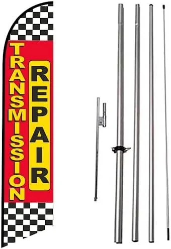Cartel de bandera de Swooper de la publicidad del cuerpo del automóvil de la caja de la transmisión con el kit del poste de la bandera y la estaca
