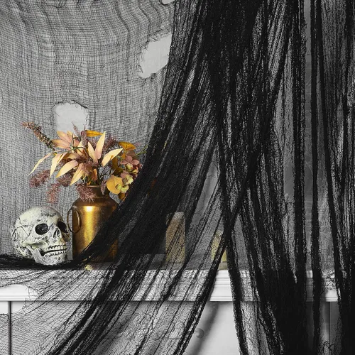 Miniatura 15 de Watayo Paquete de 8 paños espeluznantes de Halloween, tela espeluznante de 72 x 30 pulgadas, tela de araña elástica de Halloween, gasa espeluznante