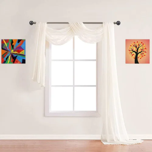 Miniatura 21 de Warm Home Designs Bufanda transparente de 24 pies de largo color azul polvoriento. Estas bufandas de cenefa de longitud XXL de 54 x 288 pulgadas