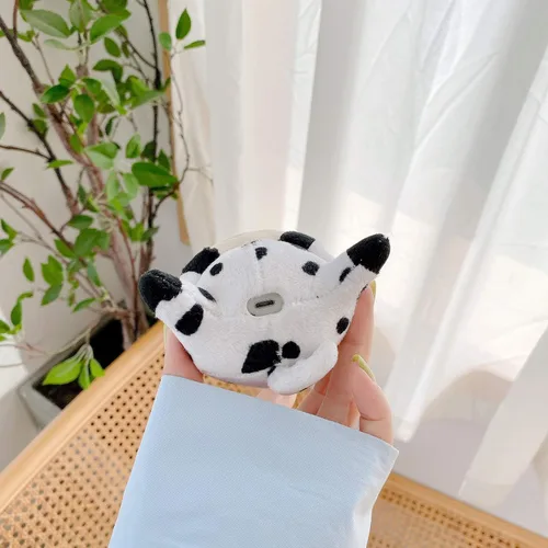 Miniatura 6 de Bonita funda de felpa suave de piel de vaca Moo de peluche con clip Keychian