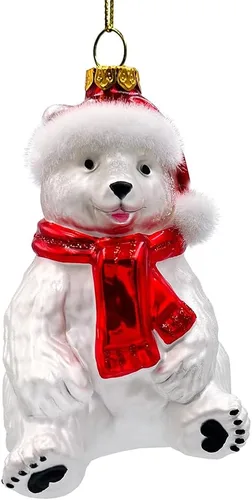 Miniatura 18 de Adorable adorno de gato atigrado con sombrero de Papá Noel, decoraciones navideñas perfectas para los amantes de los gatos, cristal hecho a mano