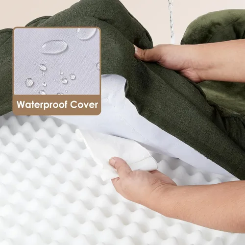 Miniatura 16 de EHEYCIGA – Cama ortopédica impermeable para perros pequeños, de espuma viscoelástica tipo caja de huevos, con bordes elevados y base antideslizante