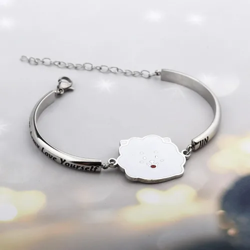 Miniatura 4 de MTYCTWED Love Yourself Pulsera Kpop Star Charm Pulsera de doble bucle regalo inspirador para amantes de la música, regalo de joyería para niñas