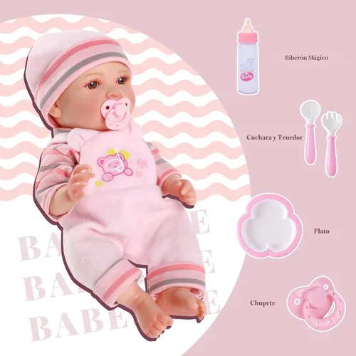 Miniatura 7 de BABESIDE - Muñecas de bebé, muñeca realista de cuerpo completo de vinilo de 12 pulgadas for Kids Age 3+, Real Life Details, Magic Feeding Bottle