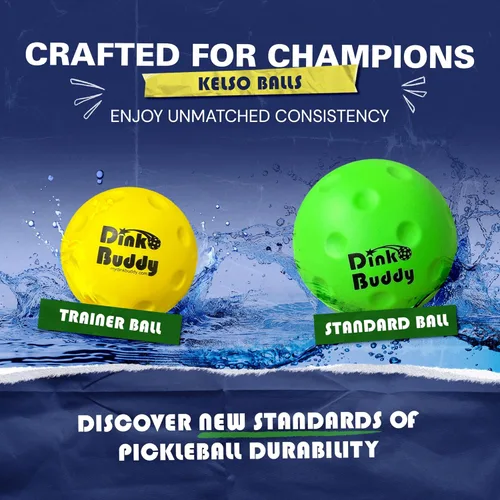 Miniatura 5 de Kelso Pickleball, pelotas de pickleball de espuma PU para reducir el ruido, mejora la coordinación ojo-mano, uso en interiores y exteriores, pelotas