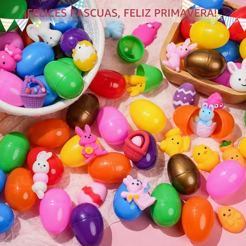 Miniatura 7 de 24 huevos de Pascua prellenados con juguetes esponjosos Mochi, huevos de plástico rellenos de Mochi Squishies para los sufrimientos de la cesta