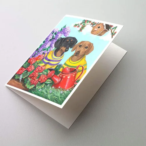 Miniatura 65 de Caroline's Treasures PPP3013GCA7P - Tarjetas de felicitación y sobres para mascotas de Basset Hound Teacher, paquete de 8 tarjetas en blanco