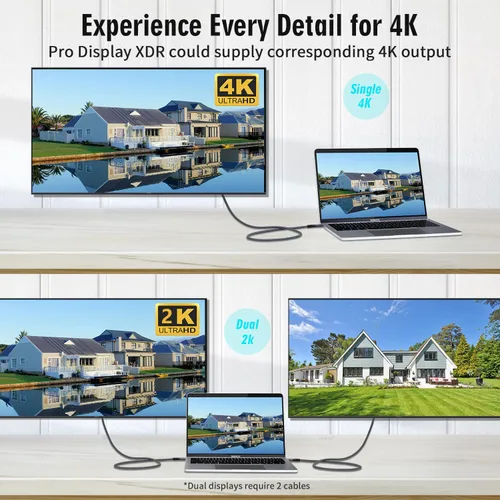 Miniatura 6 de Cable USB C 3.2 Gen 2X2 20Gbps, tipo C 4K a 60Hz UHD Video 5A/240W PD3.1 Carga rápida con E-Marker Compatible con Thunderbolt 3/4 MacBook Pro