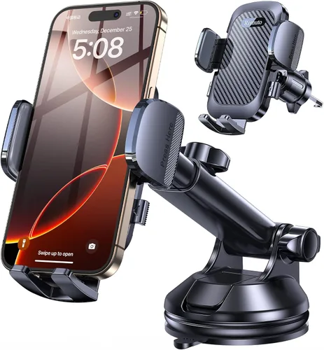Phone Holders for Your Car Phone Holder Mount【Super Suction】Cell Phone Mount for Car Accessories for Women Men Windshield/Vent/Dash Truck Stand