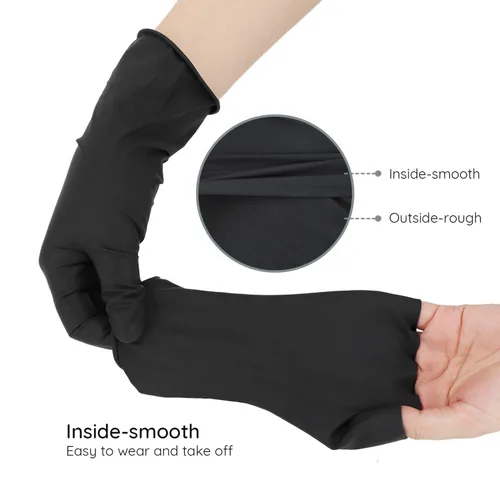 Miniatura 6 de Segbeauty Guantes de tinte para el cabello, 20 unidades, guantes de color negro reutilizables para el cabello, guantes de goma lavables