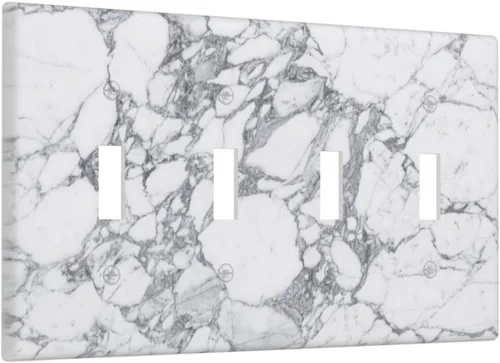 Miniatura 340 de Cubiertas de placa de pared de 3 gang con interruptor de luz de triple palanca, en negro y dorado con esplendor de oro rosa, estampado floral