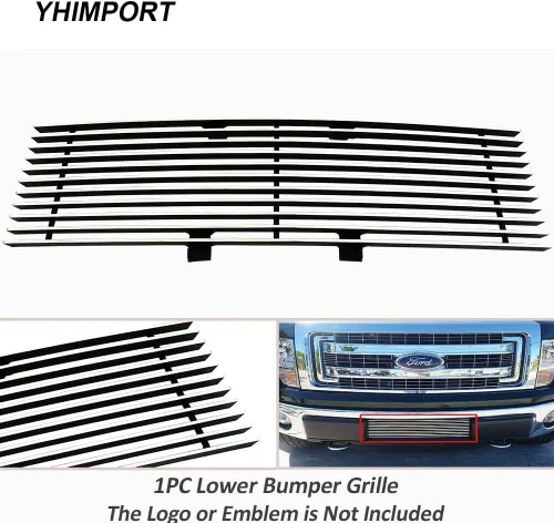 Miniatura 6 de Insertos de parrilla compatibles con parrilla frontal de aluminio sólido F150 2009-2014 (cromado)