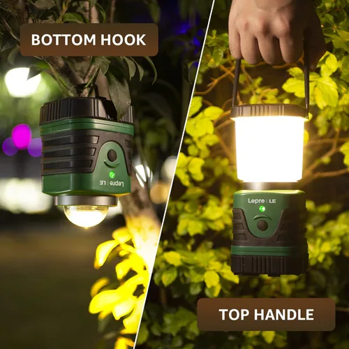 Miniatura 8 de LE Bundle - 2 artículos: linterna de camping LED de 1000LM recargable, banco de energía de 4400 mAh y linterna de camping recargable LED, 7 modos