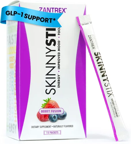 SkinnyStix Berry Fusion GLP-1 Polvo de Apoyo para Bebida Energética, Apoyo Metabólico, Control del Apetito, Impulso de Energía Natural | 15 Paquetes