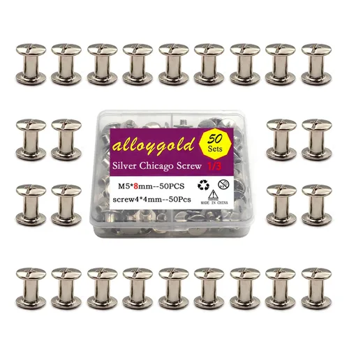 Miniatura 15 de 50 Juegos M5*6 Negro Pistola Kit de Tornillos Chicago Remaches de Cuero Tornillos Remaches Chicago Botones de Tornillos DIY Acabado de Cuero