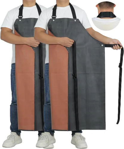 Miniatura 9 de Delantal de Goma Gruesa, Delantal Impermeable de Carnicero Resistente a Productos Químicos Ajustable Delantal de Trabajo