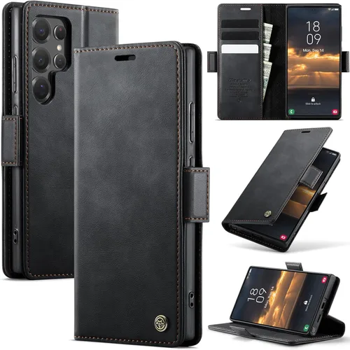 Miniatura 85 de Funda tipo cartera para iPhone 13 de piel tipo cartera con tarjetero y función atril, cierre magnético, bloqueo RFID, TPU a prueba de golpes