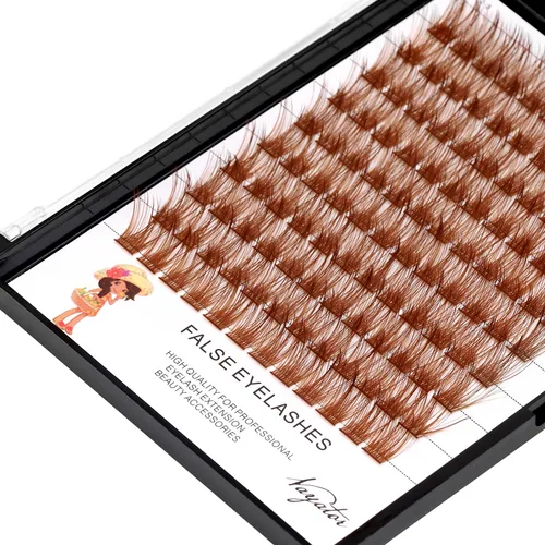 Miniatura 2 de Pestañas postizas de color marrón claro, marrón oscuro, negro y marrón, racimos de pestañas postizas de varios colores, maquillaje profesional