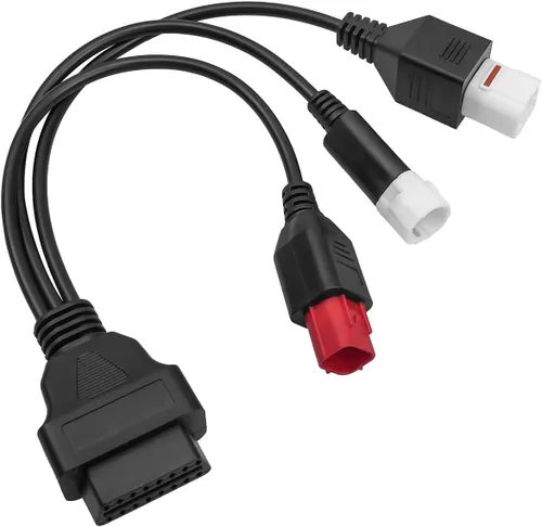 Adaptador de diagnóstico OBD2 3 en 1 compatible con Yamaha Euro5 motocicleta Honda CRF KTM Moto Guz-zi Piag-gio Vespa, cable adaptador OBD2, cable