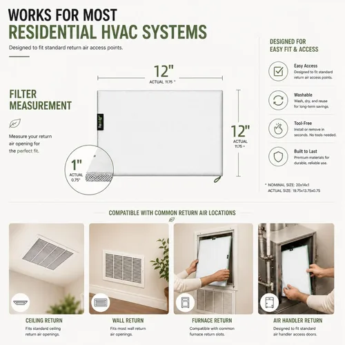 Miniatura 7 de Reair Filtro de repuesto extra de 12 x 12 x 1 pulgadas sin marco, filtro de aire lavable y reutilizable de 12 x 12 x 1 pulgadas para horno de aire
