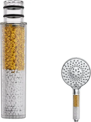 Miniatura 11 de SR SUN RISE Filtro de ducha para cabezal de ducha de mano, paquete de 2 filtros de repuesto para agua dura, elimina el cloro y las sustancias