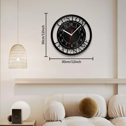 Miniatura 2 de Letrero de Reloj de Garaje Personalizado, Reloj de Pared de Metal para Garaje, Reloj de Pared de Herramientas de Reparación de Automóviles con Luz