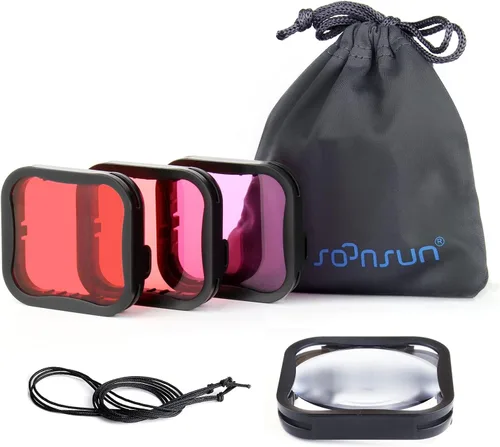 Miniatura 10 de SOONSUN Paquete de 3 filtros de buceo para GoPro Hero 5 6 7 Black Super Suit - Filtro rojo, rojo claro y magenta - Mejora los colores para diversas