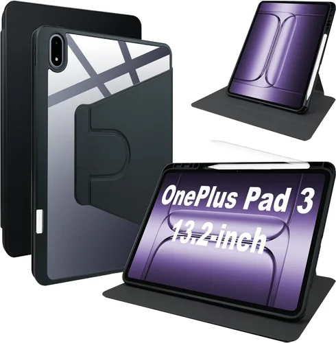 Miniatura 9 de Funda para OnePlus Pad 2 de 12.1 pulgadas, ultrafina y ligera, poliuretano de calidad, resistente a los arañazos, color negro