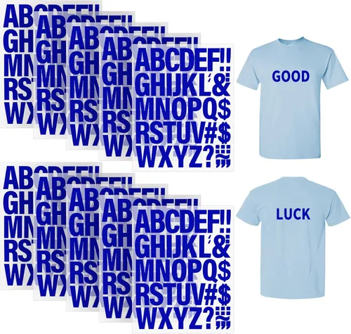 Miniatura 8 de 10 hojas, 440 piezas de letras termoadhesivas para ropa, letras de transferencia térmica de 2 pulgadas, letras de vinilo negro termoadhesivas