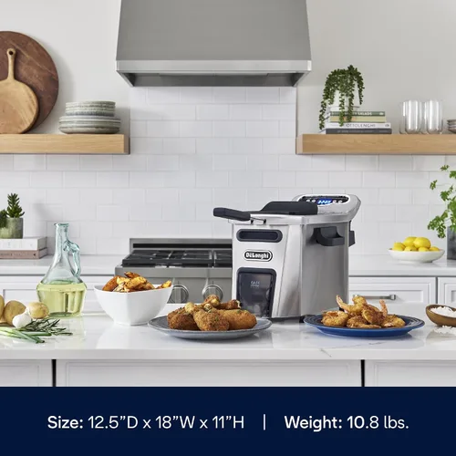 Miniatura 5 de Freidora De’Longhi Livenza con sistema EasyClean, zona fría, termostato ajustable, piezas aptas para el lavavajillas, gran capacidad, fácil drenaje