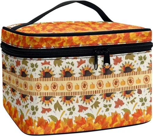 Miniatura 34 de Flashideas Bolsa de maquillaje para cosméticos Almacenamiento vertical Bolsa de maquillaje de viaje de gran capacidad, Caballo Azteca 1