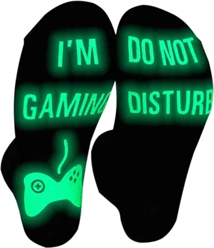 Calcetines para videojuegos, Do Not Disturb I'm Gaming, calcetines de juegos para adolescentes y niños gamer con calcetines brillantes para hombres,