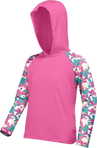 Miniatura 29 de Sudadera con capucha para niños, protección solar UPF 50+, manga larga, protección solar UV, camisa de pesca para niños y jóvenes, camisas de agua