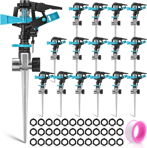 Miniatura 9 de Aspersor automático para jardín, rociador de agua giratorio de 360 grados, para césped, jardín, flores, césped, riego, tiempo de juego para niños