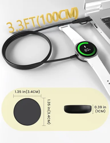 Miniatura 8 de Sinoacc Paquete de 1 cargador para reloj Samsung compatible con Galaxy Watch 8/8 Classic/Ultra/7/6/6 Classic/5/5 Pro/4/4 Classic/3/Active 2/1/Fe 3.3