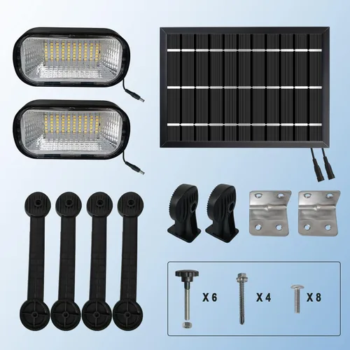 Miniatura 5 de Luz de señal solar comercial, panel solar de 5.5 V 5.2 W y cabezales de lámpara de aluminio de metal, luz de cartelera 3.7 voltios 5200 mAh