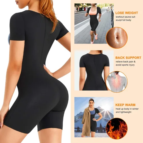 Miniatura 4 de URSEXYLY Traje de sauna para mujer, chaleco de sudor, entrenador de cintura, 3 en 1, adelgazante, moldeador de cuerpo completo, parte superior