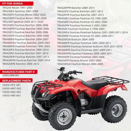 Miniatura 2 de M MATI Llave de combustible Petcock con conjunto de palanca para Honda TRX250 TRX350 TRX400 TRX420 TRX450 TRX500 TRX650 16950-HM8-003, pieza