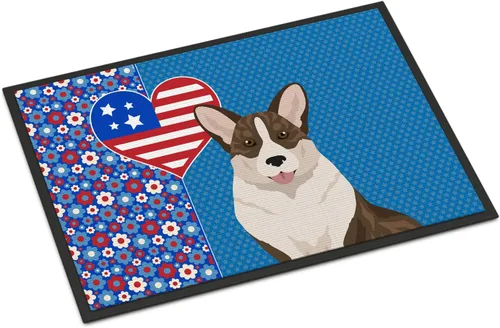 Miniatura 160 de Caroline's Treasures WDK5119JMAT Airedale Terrier USA - Tapete para interiores o exteriores, 24 x 36 pulgadas, tapete para puerta delantera
