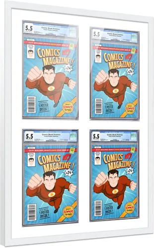 Miniatura 91 de Marco de cómic con paspartú para 8 CGC, CBCS o PGX Graded Comics - Marco de cómic blanco para cómics de 8.125 x 13 pulgadas Marco blanco