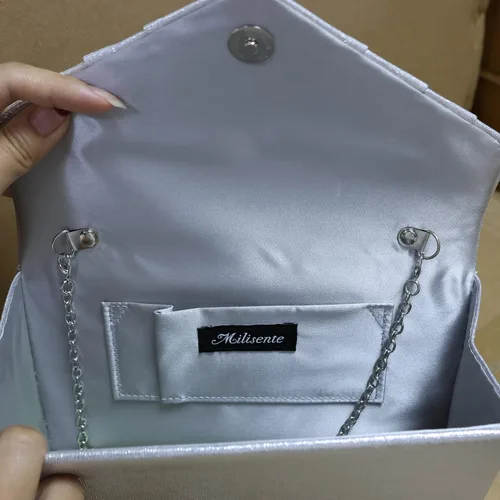 Miniatura 5 de Milisente Bolso de noche para mujer, de gamuza plisada, bolso de mano